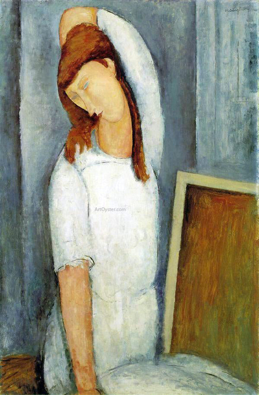  Amedeo Modigliani Portrait of Jeanne Hebuterne, Left Arm Behind Her Head - Canvas Print
