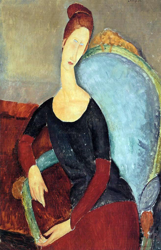  Amedeo Modigliani Portrait of Jeanne Hebuterne Seated in an Armchair - Canvas Print