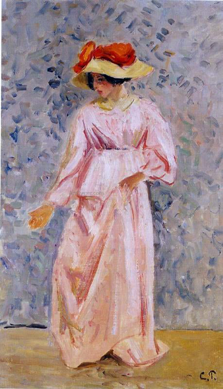  Camille Pissarro Portrait of Jeanne in a Pink Robe - Canvas Print