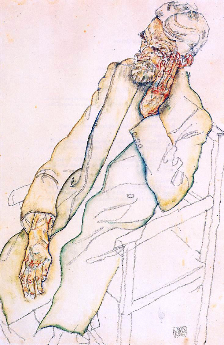  Egon Schiele Portrait of Johann Harms - Canvas Print