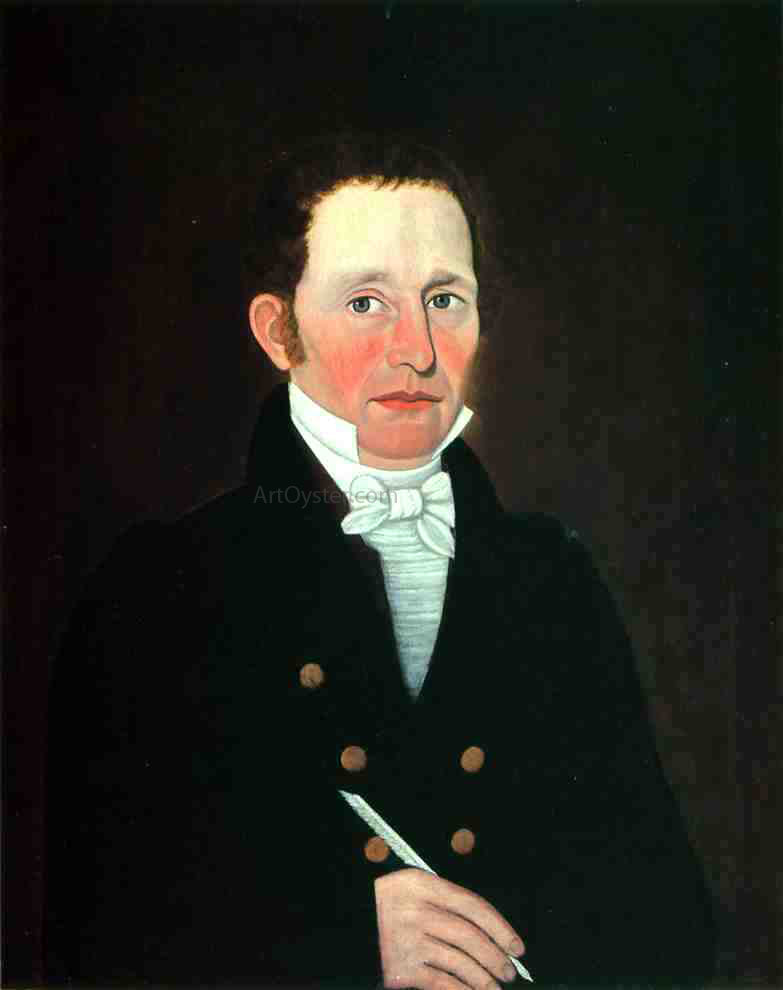  Jr. John Brewster Portrait of John Cox of Bridgeton, Maine - Canvas Print