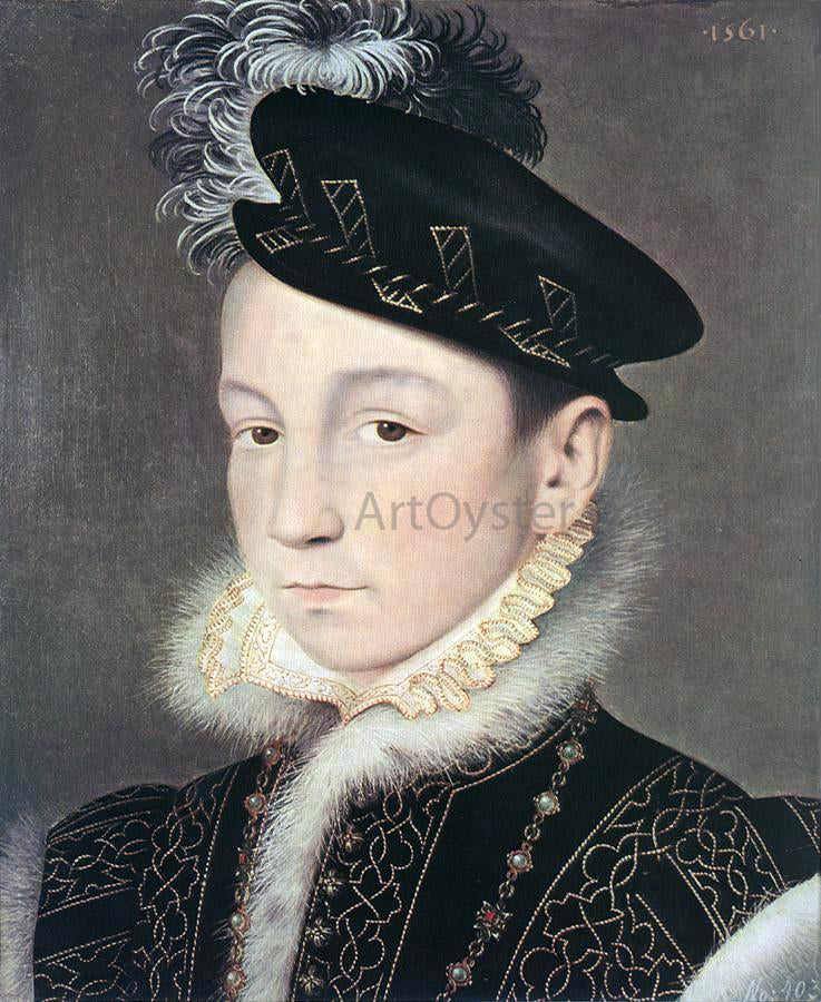  Francois Clouet Portrait of King Charles IX of France - Canvas Print
