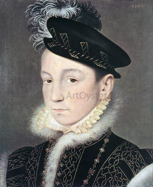  Francois Clouet Portrait of King Charles IX of France - Canvas Print