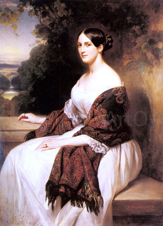  Franz Xavier Winterhalter Portrait of Madame Ackerman, the wife of the Chief Finance Minister of King Louis Philippe - Canvas Print