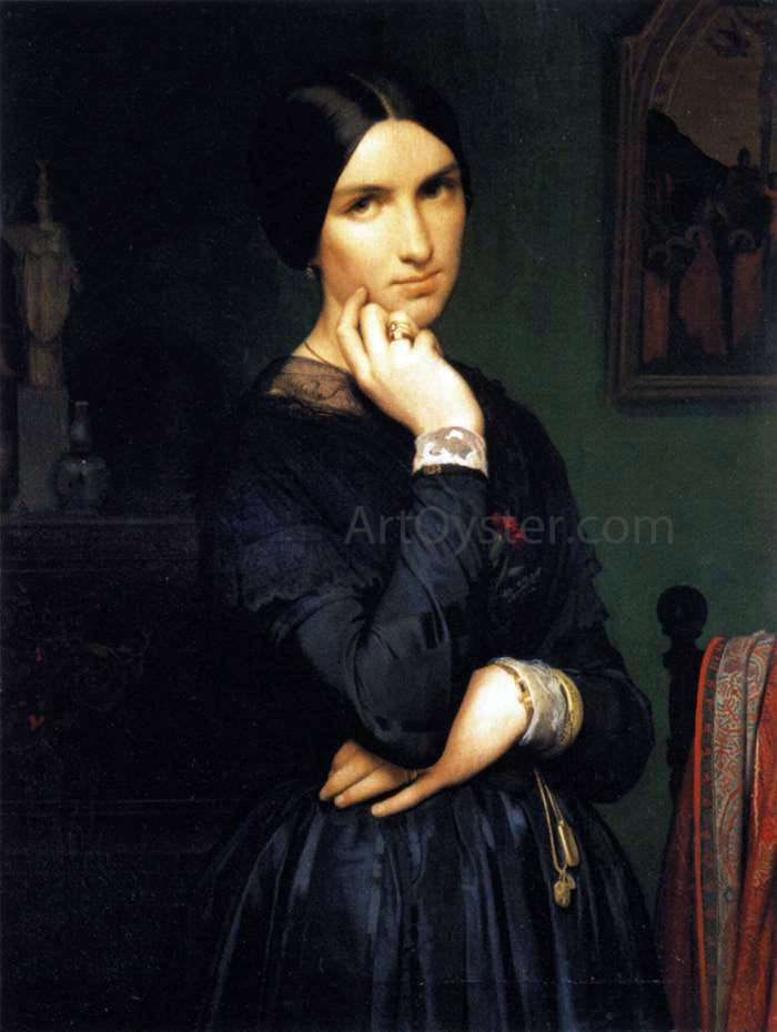  Hippolyte Flandrin Portrait of Madame Flandrin - Canvas Print