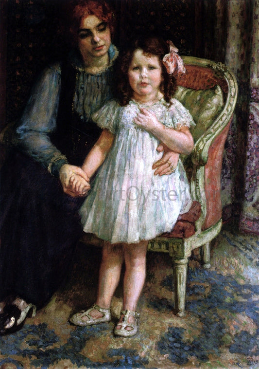  Theo Van Rysselberghe Portrait of Madame Goldner Max and Her Daughter Juliette - Canvas Print