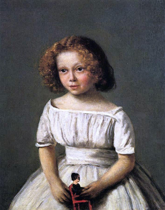  Jean-Baptiste-Camille Corot Portrait of Madame Langeron, Four Years Old - Canvas Print