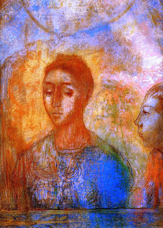  Odilon Redon Portrait of Madame Redon with Ari - Canvas Print