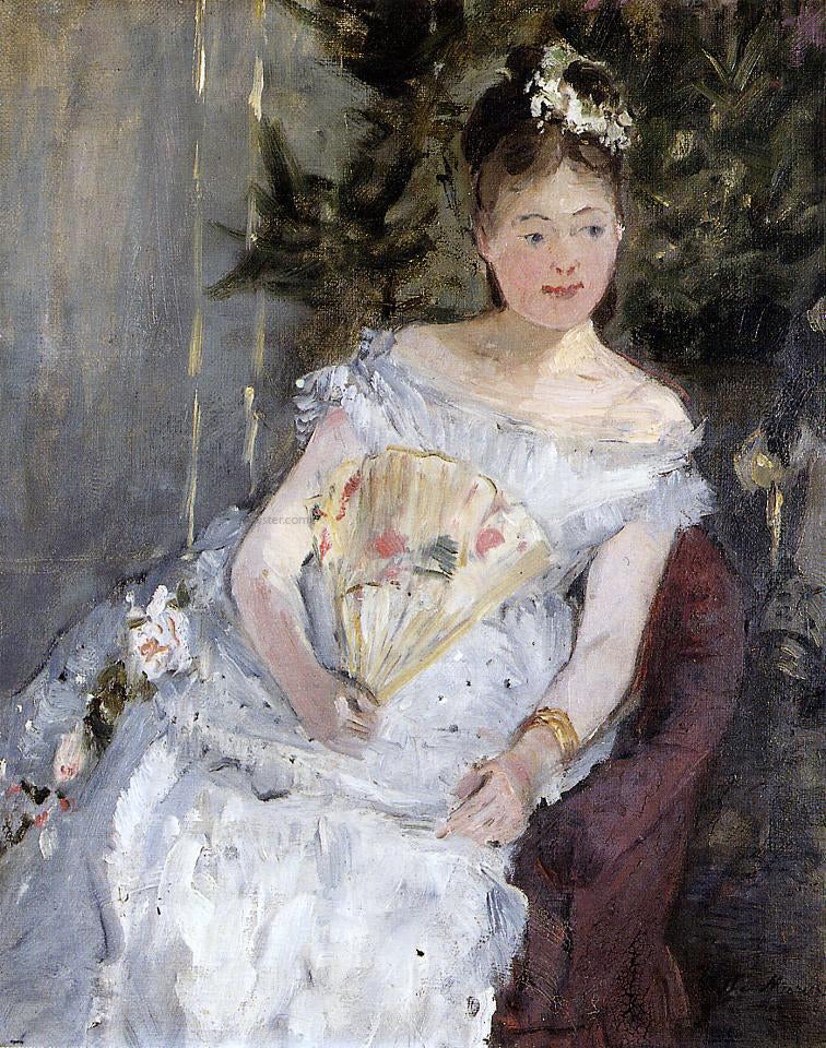  Berthe Morisot Portrait of Marguerite Carre (also known as Young Girl in a Ball Gown) - Canvas Print