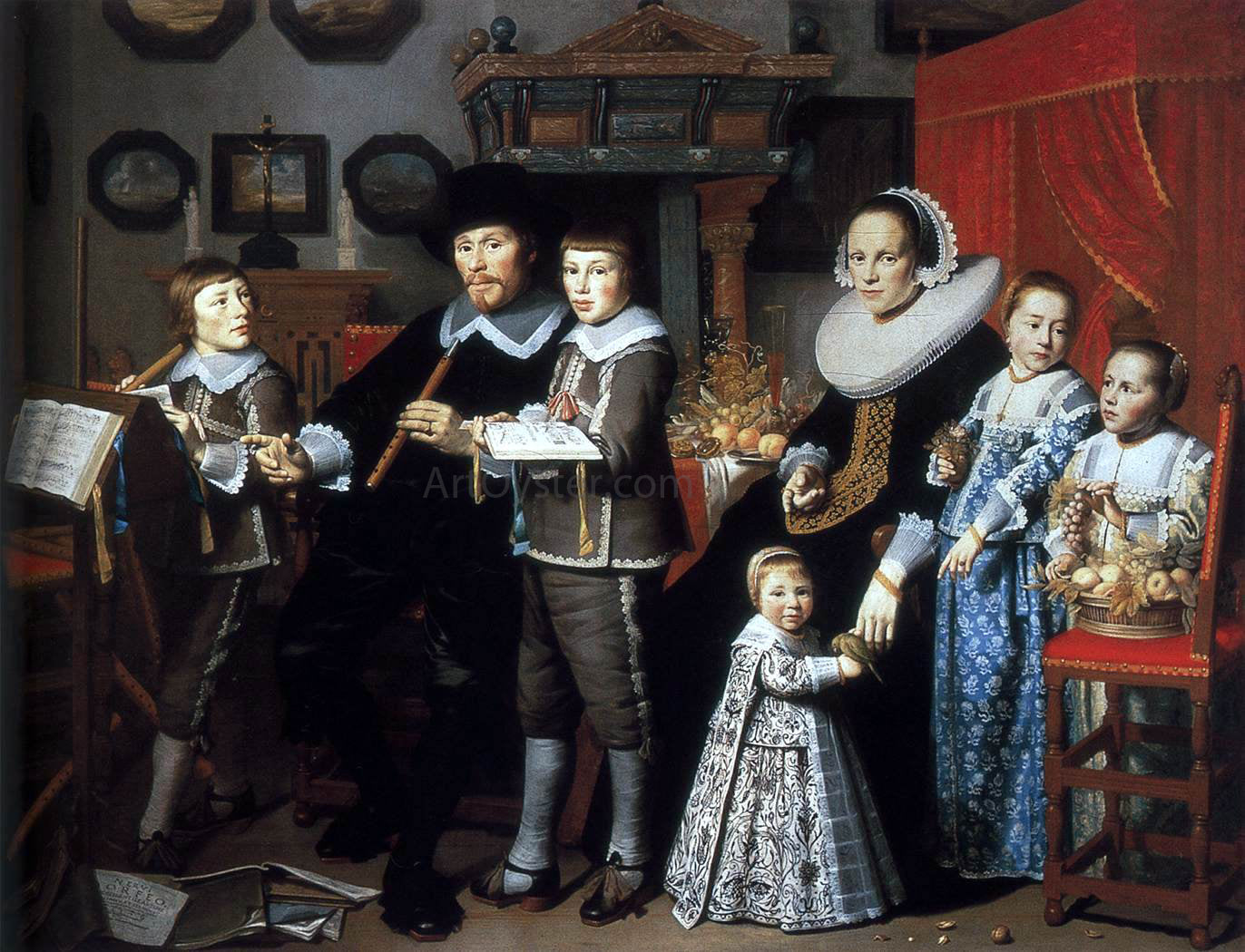  Hendrick Cornelisz Van Vliet Portrait of Michiel van der Dussen and His Family - Canvas Print