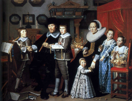  Hendrick Cornelisz Van Vliet Portrait of Michiel van der Dussen and His Family - Canvas Print