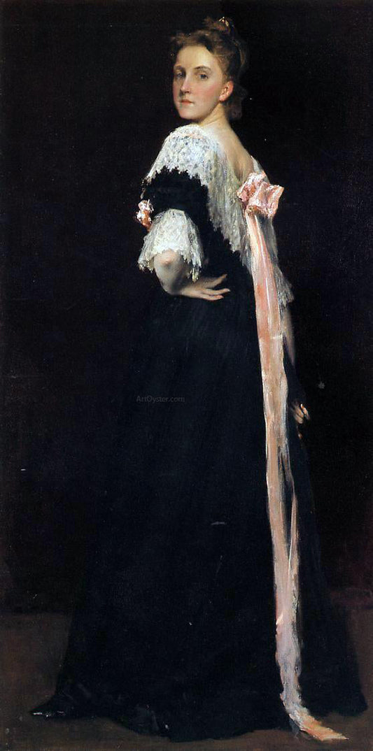  William Merritt Chase Portrait of Miss E. (also known as Lydia Field Ammet) - Canvas Print