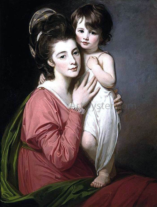 George Romney Portrait of Mrs Henrietta Morris and Her Son John - Canvas Print
