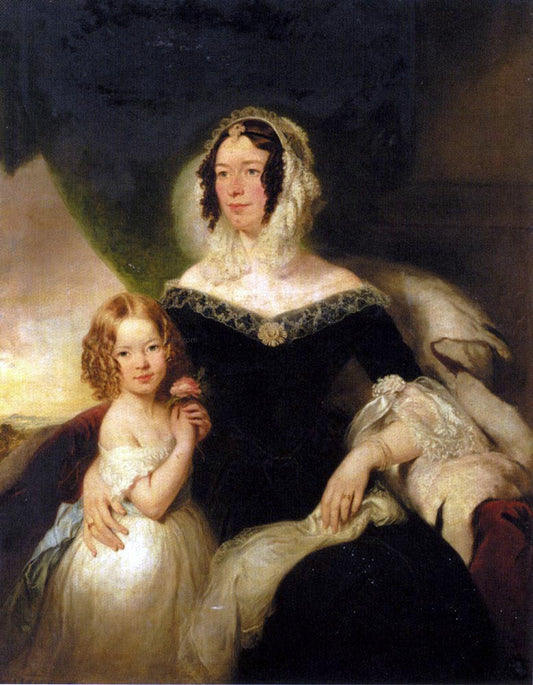  Margaret Sarah Carpenter Portrait Of Mrs. Hilton Nee Aynsworth With Her Daughter, Lydia Ellen - Canvas Print