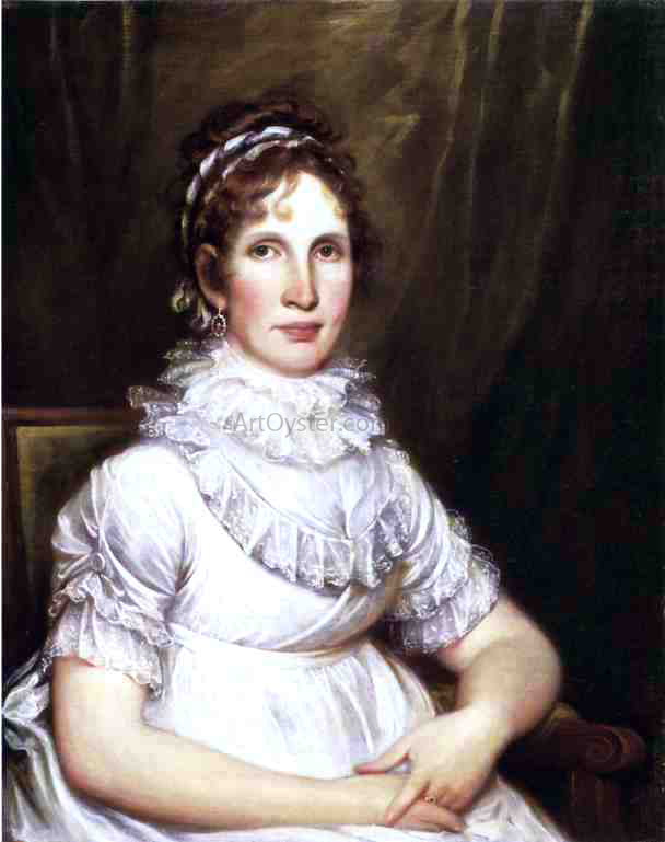  John Trumbull Portrait of Mrs. Isaac Bronson (nee Anna Olcott) - Canvas Print