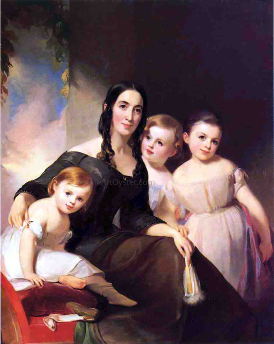  Thomas Sully Portrait of Mrs. James Robb and Her Three Children - Canvas Print