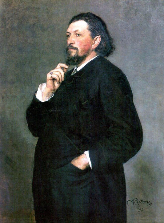  Ilia Efimovich Repin Portrait of Music Editor and Patron Mitrofan Petrovich Belyayev - Canvas Print
