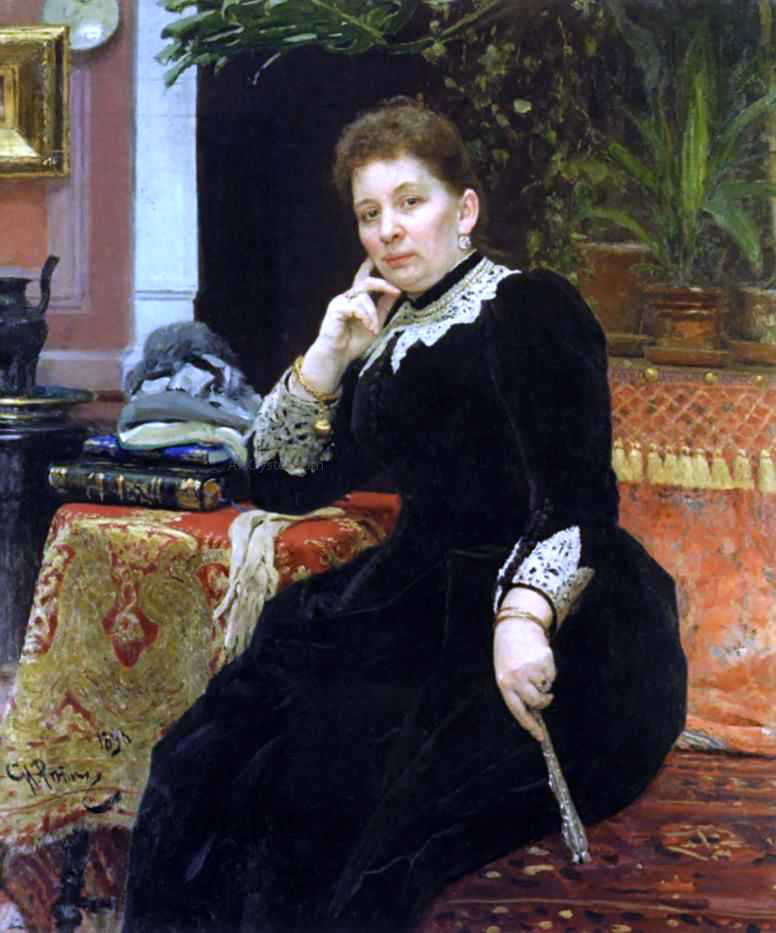  Ilia Efimovich Repin Portrait of O. S. Aleksandrova-Geins - Canvas Print