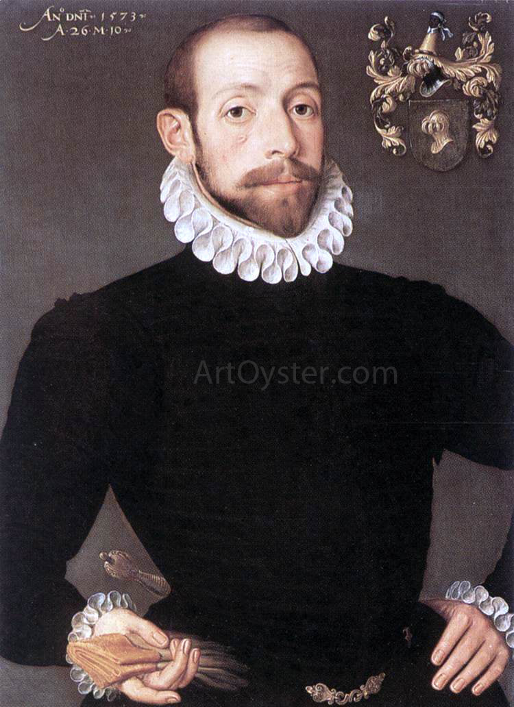  Pieter Pourbus Portrait of Olivier van Nieulant - Canvas Print