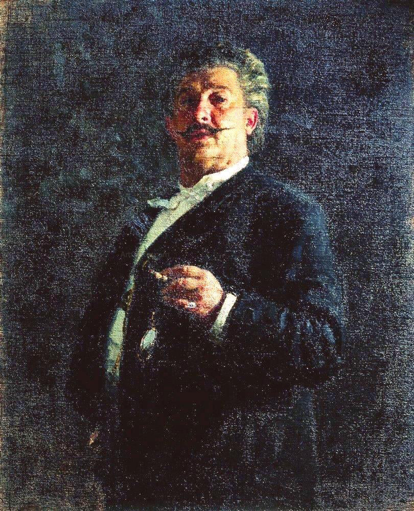  Ilia Efimovich Repin Portrait of Painter and Sculptor Mikhail Osipovich Mikeshin - Canvas Print