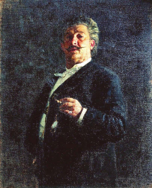  Ilia Efimovich Repin Portrait of Painter and Sculptor Mikhail Osipovich Mikeshin - Canvas Print