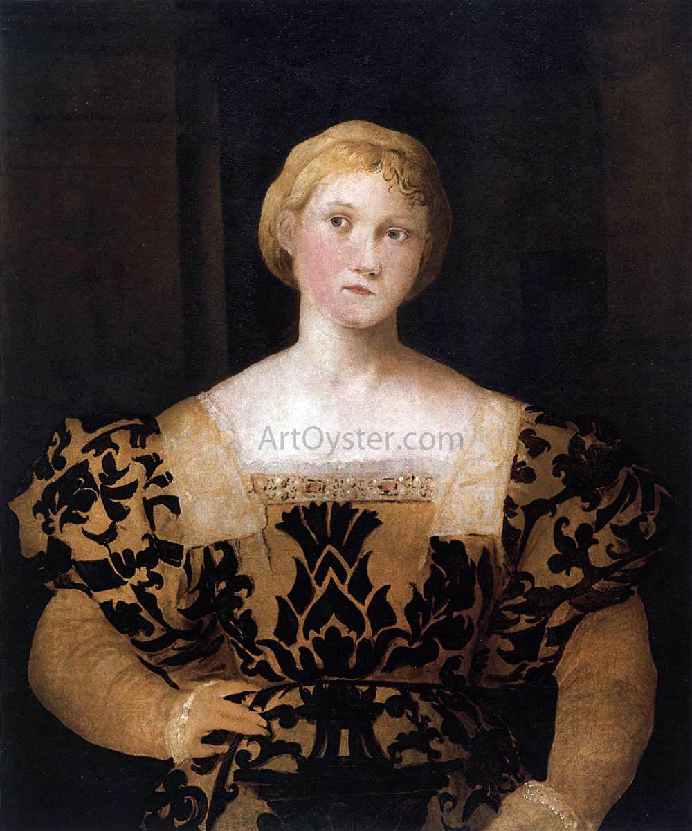  Palma Vecchio Portrait of Paola Priuli - Canvas Print