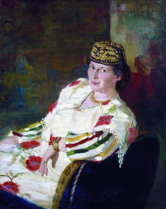  Ilia Efimovich Repin Portrait of Patroness and Countess Mara Konstantinovna Oliv. - Canvas Print
