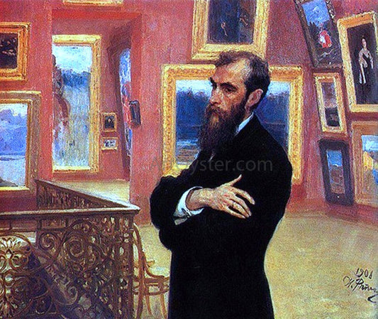  Ilia Efimovich Repin Portrait of Pavel Tretyakov, Founder of the Tretyakov Gallery - Canvas Print