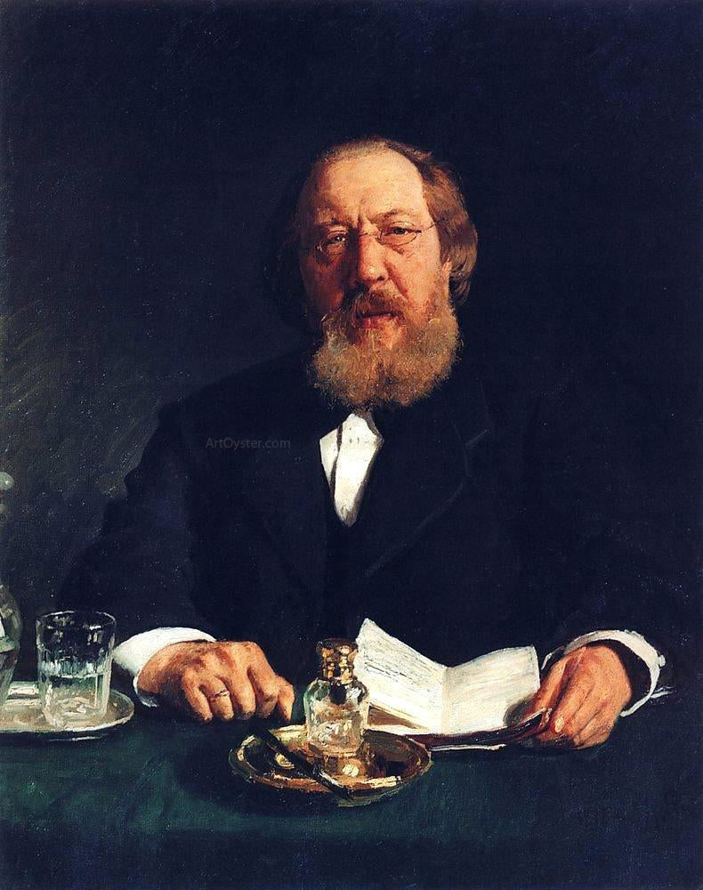  Ilia Efimovich Repin Portrait of poet and slavophile Ivan Sergeyevich Aksakov - Canvas Print