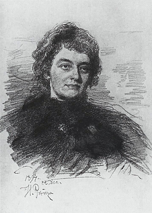  Ilia Efimovich Repin Portrait of Poetess, Writer and Literary Critic Zinaida Nikolayevna Gippius. - Canvas Print