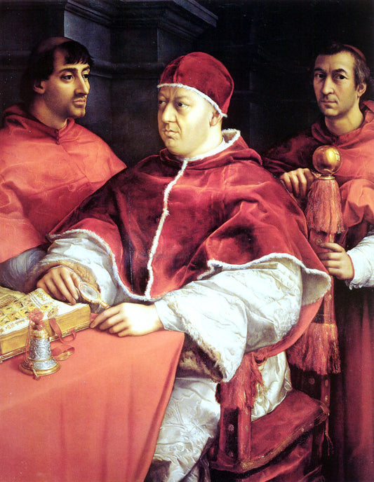 Raphael Portrait of Pope Leo X and Two Cardinals - Canvas Print