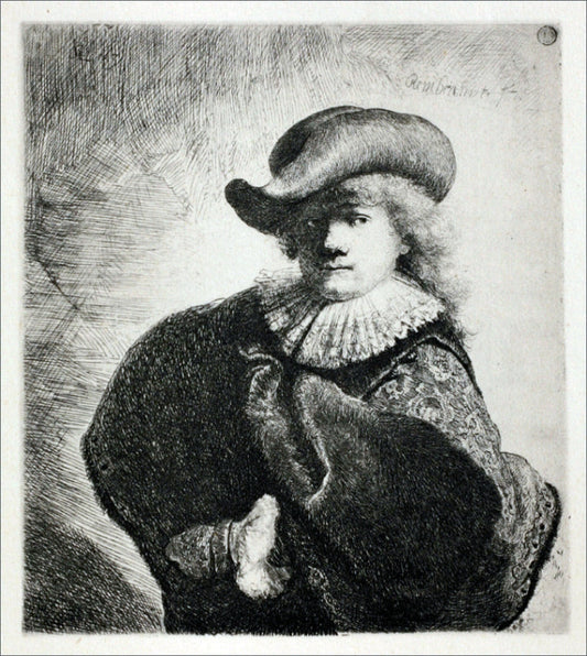  Rembrandt Van Rijn Portrait of Rembrandt with Broad Hat - Canvas Print