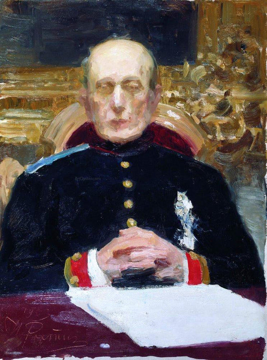  Ilia Efimovich Repin Portrait of Russian statesman and jurist Konstantin Petrovich Pobedonostsev, Study - Canvas Print