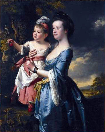  Joseph of Derby Portrait of Sarah Carver and her daughter Sarah - Canvas Print