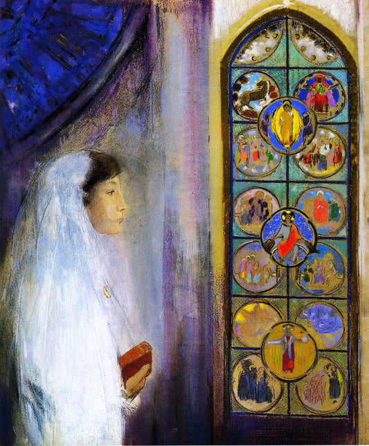 Odilon Redon Portrait of Simone Fayet in Holy Communion - Canvas Print