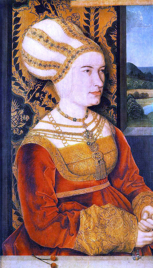  Bernhard Strigel Portrait of Sybilla von Freyberg (born Gossenbrot) - Canvas Print
