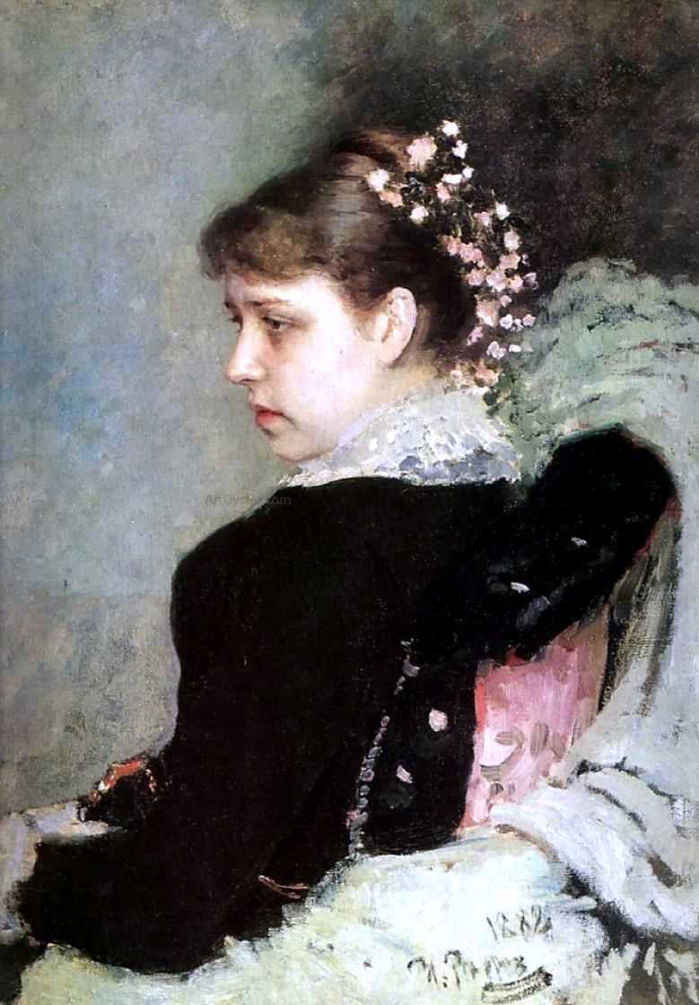  Ilia Efimovich Repin Portrait of Tatiana Rechinskay - Canvas Print