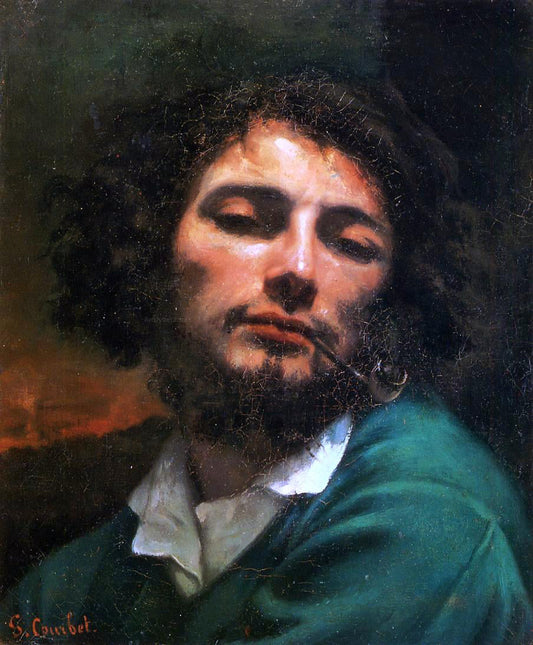  Gustave Courbet Portrait of the Artist (also known as Man with a Pipe) - Canvas Print