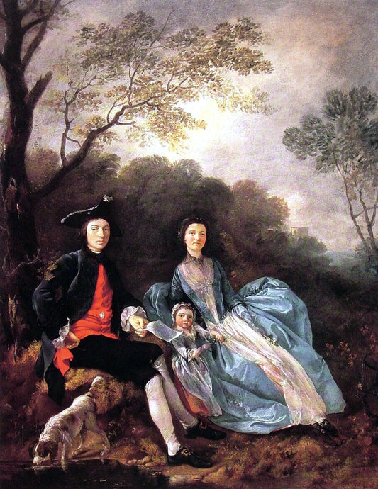  Thomas Gainsborough Portrait of the Artist with his Wife and Daughter - Canvas Print