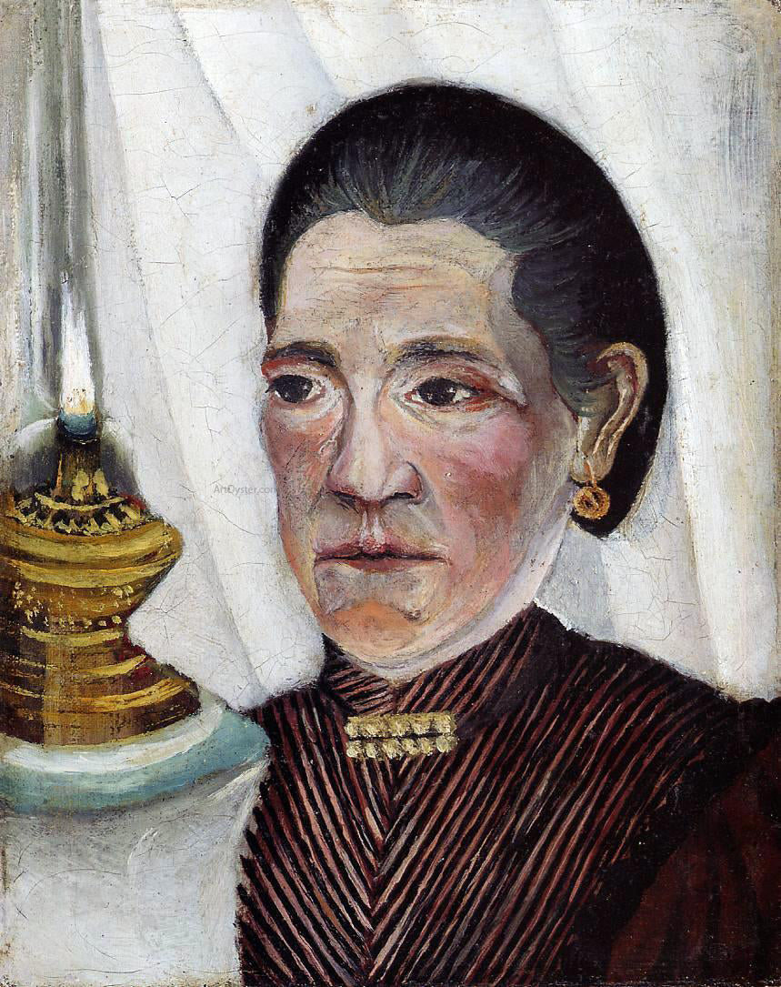  Henri Rousseau Portrait of the Artist's Second Wife with a Lamp - Canvas Print