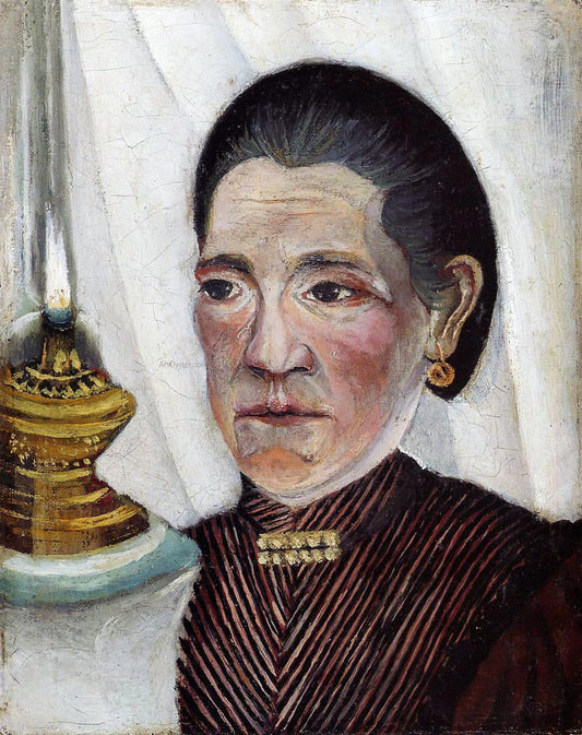  Henri Rousseau Portrait of the Artist's Second Wife with a Lamp - Canvas Print
