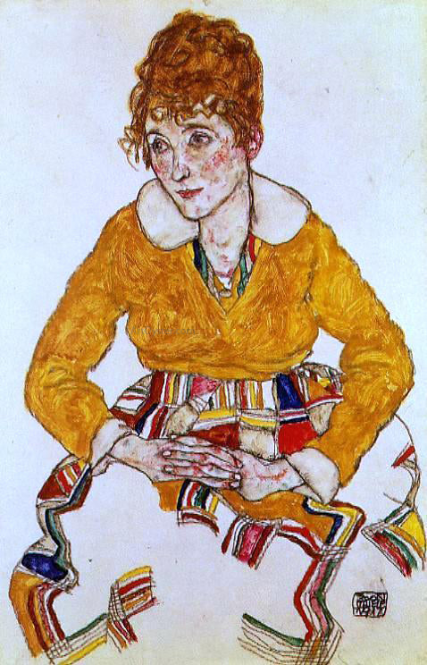  Egon Schiele Portrait of the Artist's Wife - Canvas Print