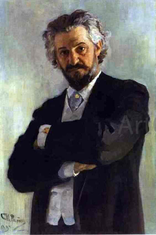  Ilia Efimovich Repin Portrait of the Cello-Player Alexander Verzhbilovich - Canvas Print