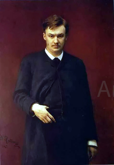  Ilya Repin Portrait of the Composer Alexander Glazunov - Canvas Print