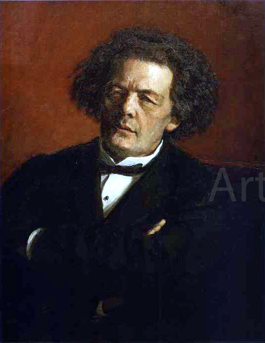  Ilya Repin Portrait of the Composer Anton Rubinstein - Canvas Print