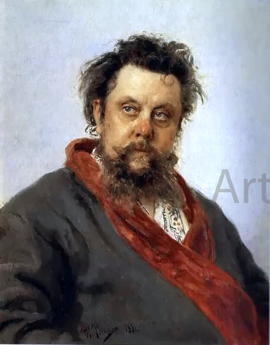  Ilya Repin Portrait of the Composer Modest Musorgsky - Canvas Print
