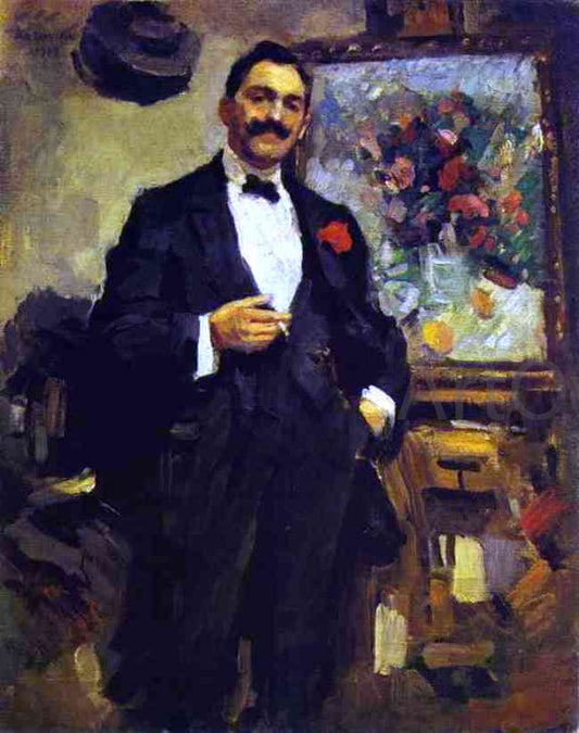  Constantin Alexeevich Korovin Portrait of the Hungarian Artist Jozef Ripple-Ronai - Canvas Print