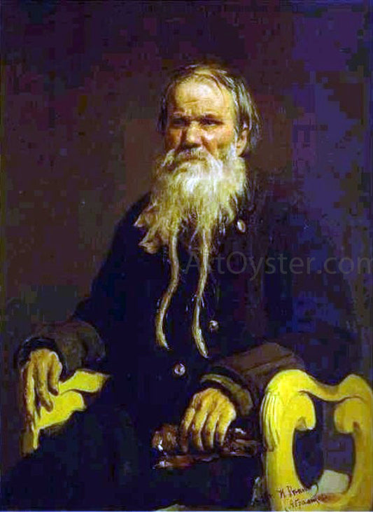  Ilia Efimovich Repin Portrait of the Narrator of the Folk Tales V. Tschegolionkov - Canvas Print