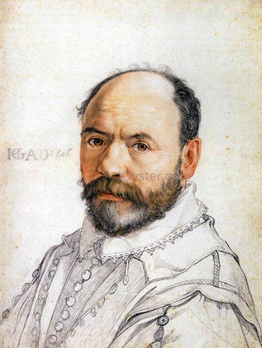  Hendrick Goltzius Portrait of the Sculptor Pierre Francheville - Canvas Print