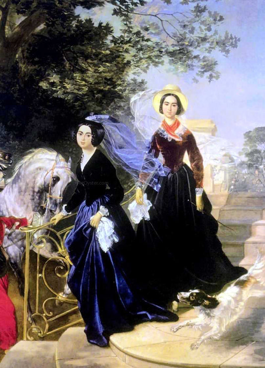  Karl Pavlovich Brulloff Portrait of the Shishmariov Sisters - Canvas Print